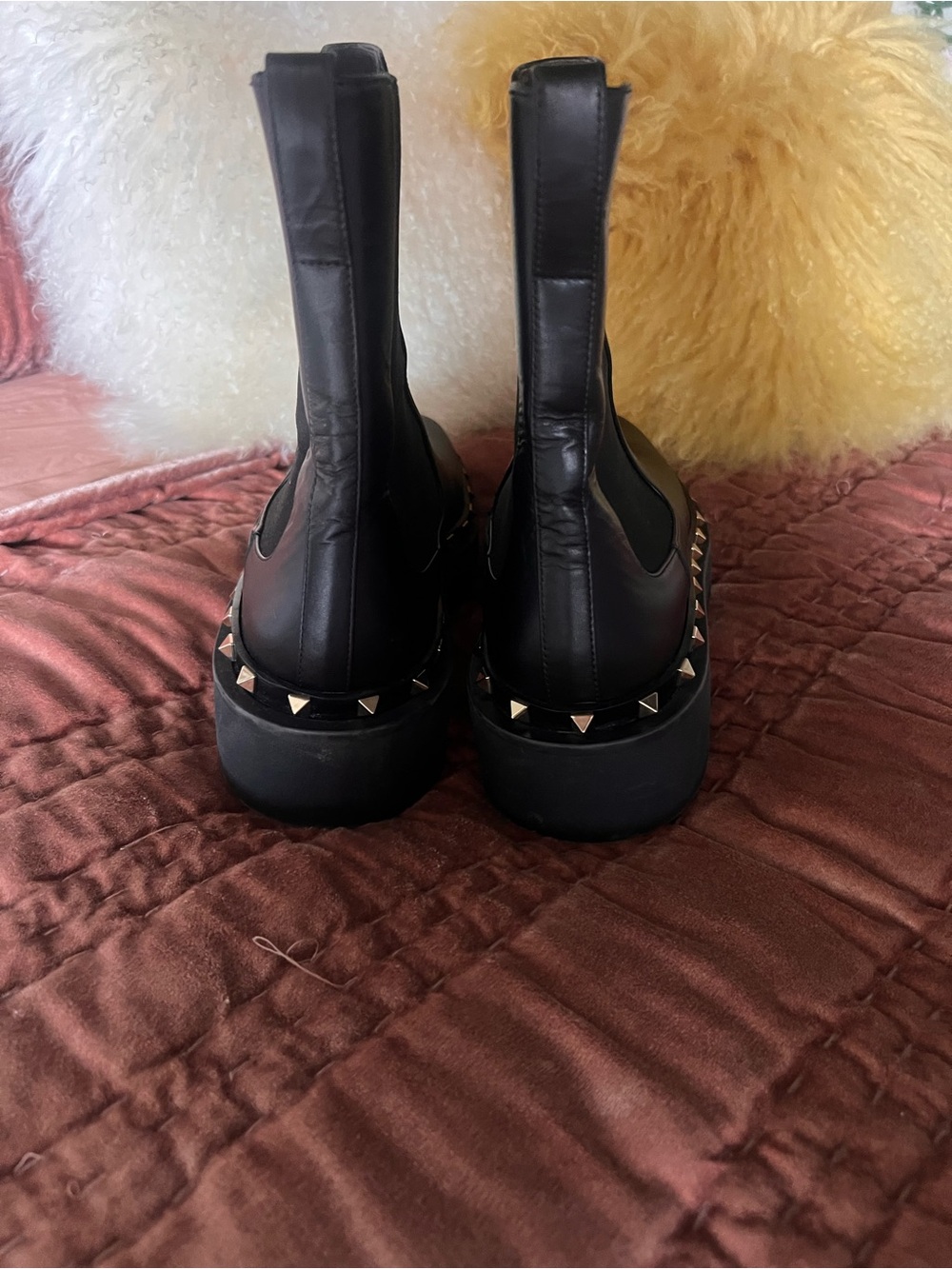 Valentino Garavani Black Leather women’s rockstud Chelsea Boots size 40 Ono nero - Picture 4 of 12